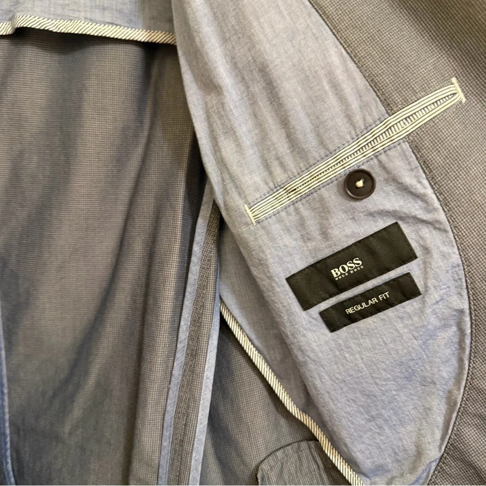 Hugo Boss Gray Sporty Two-Button Blazer in cotton fabric - Picture 7 of 10